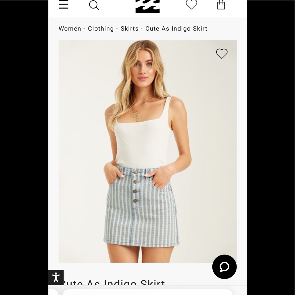 Billabong Indigo Skirt, Size 25 - Picture 2 of 13